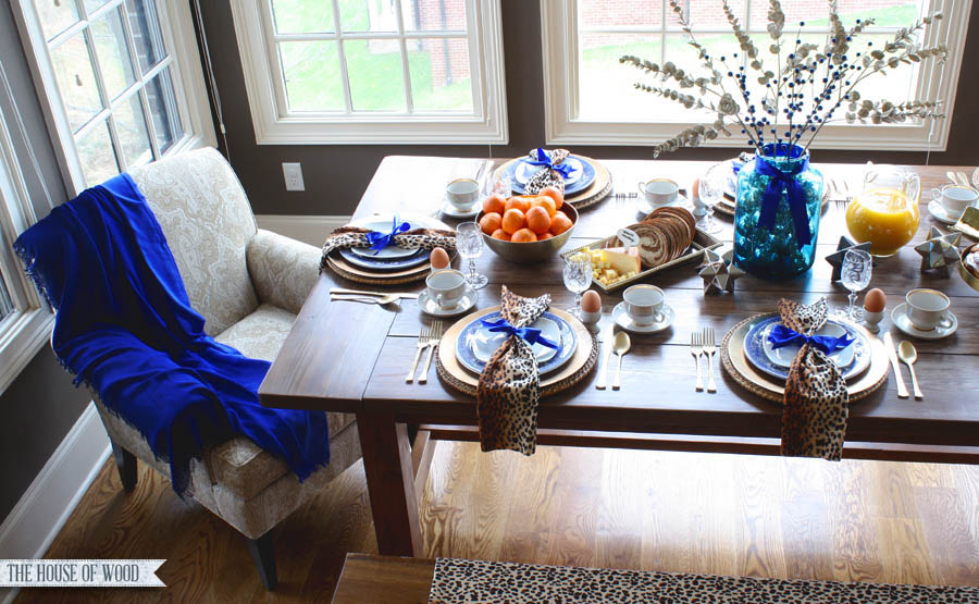 Christmas breakfast table setting