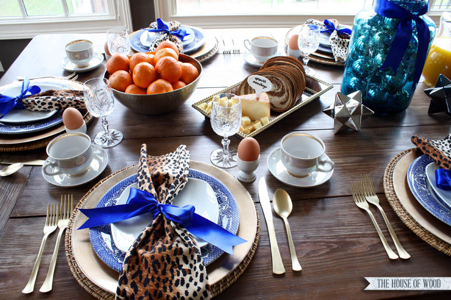 Christmas breakfast table setting