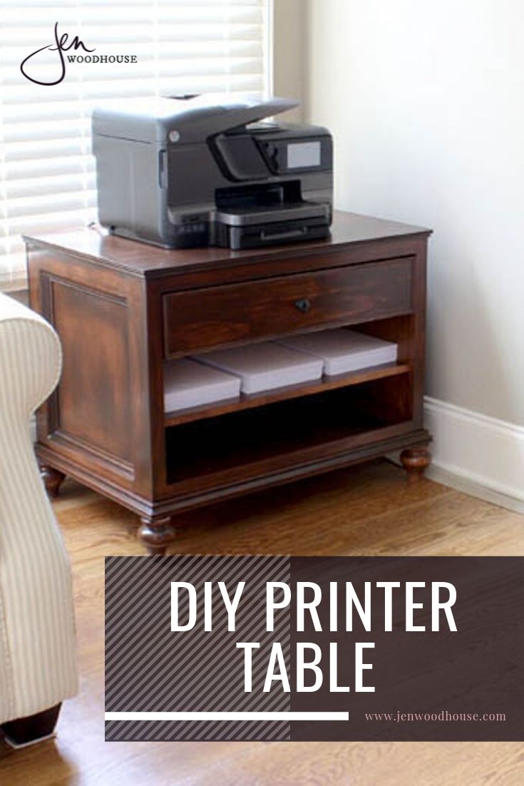 Diy wood outlet printer stand