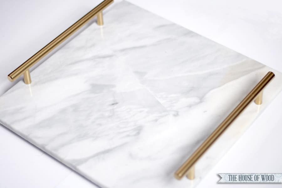 diy marble tray with gold handles