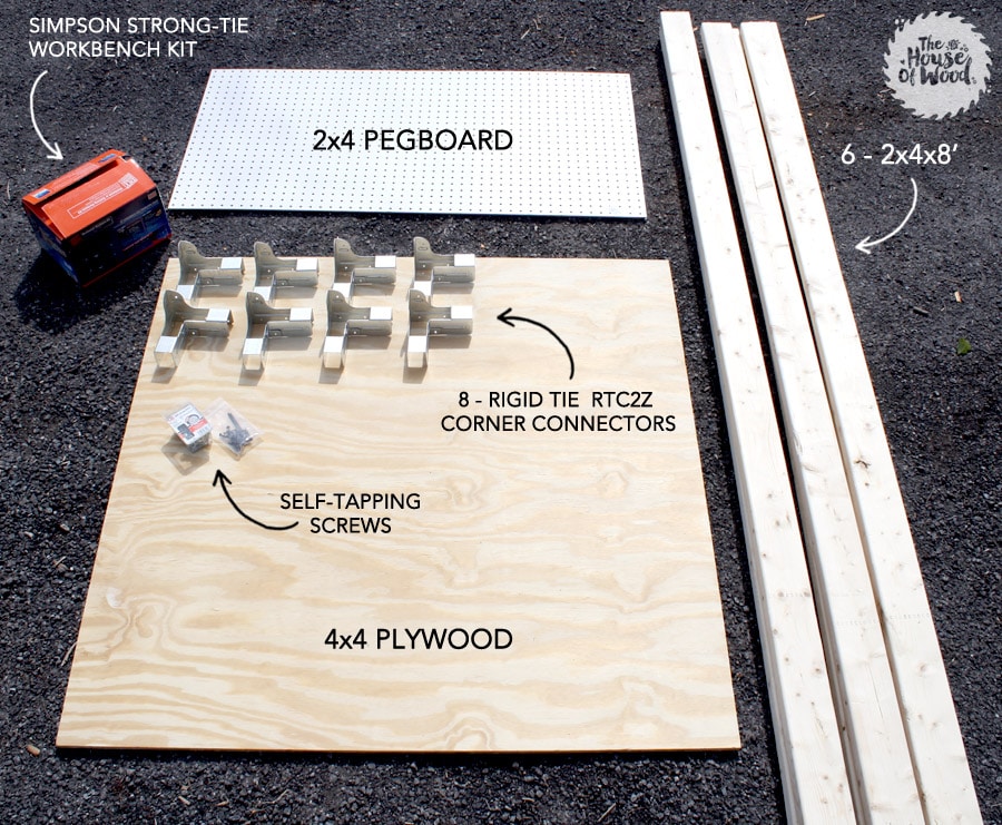 DIY workbench supplies