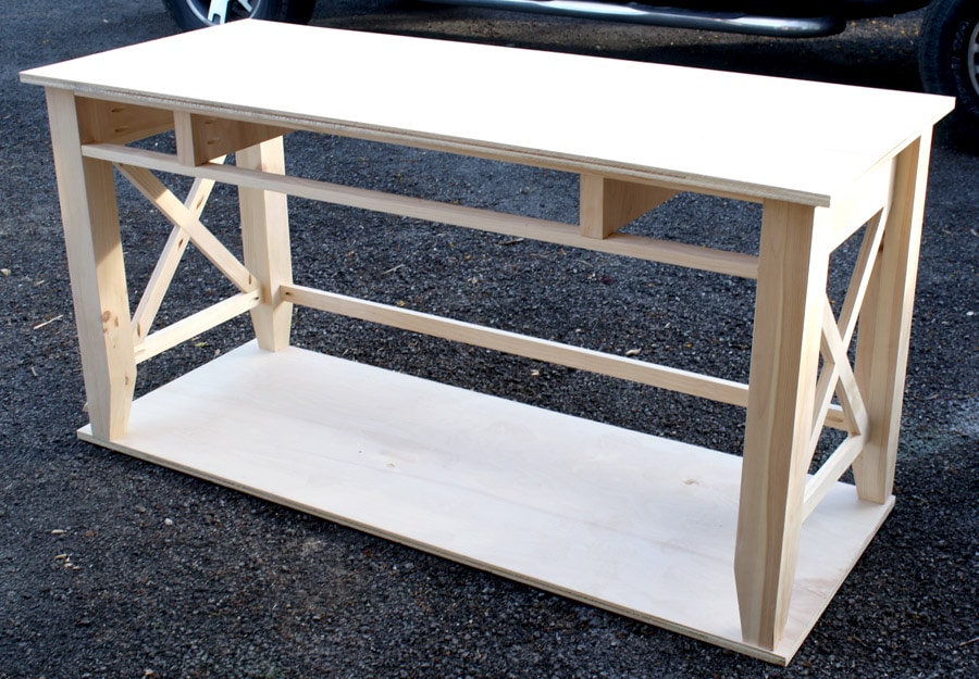 How to Build a Farmhouse Writing Desk - Step by Step Woodworking Project 