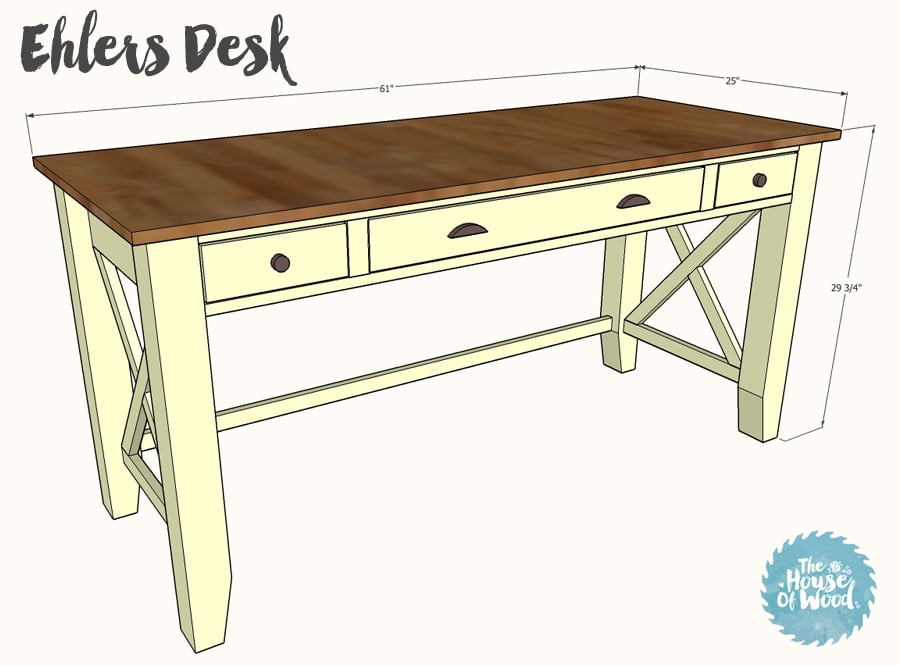 How to Build a Farmhouse Writing Desk - Step by Step Woodworking