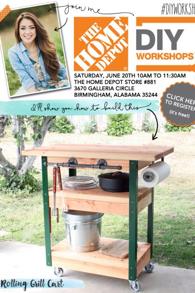 How to build a rolling grill cart - free DIY workshop at The Home Depot!