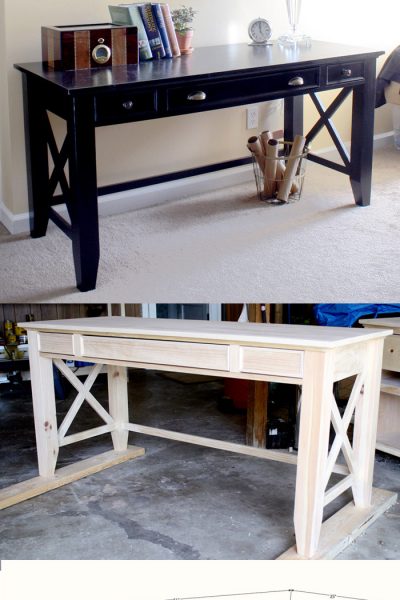 How to build a DIY writing desk. Free plans and step-by-step tutorial!