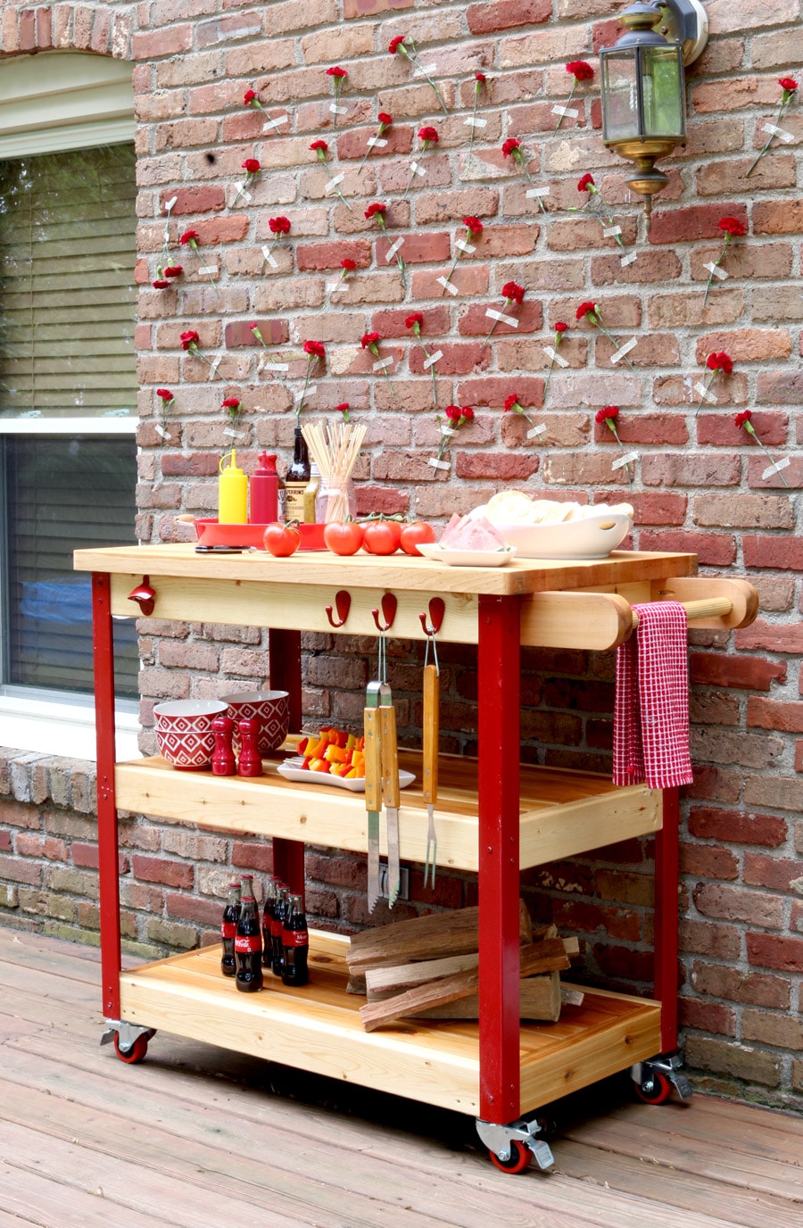 How to build an outdoor rolling grill cart