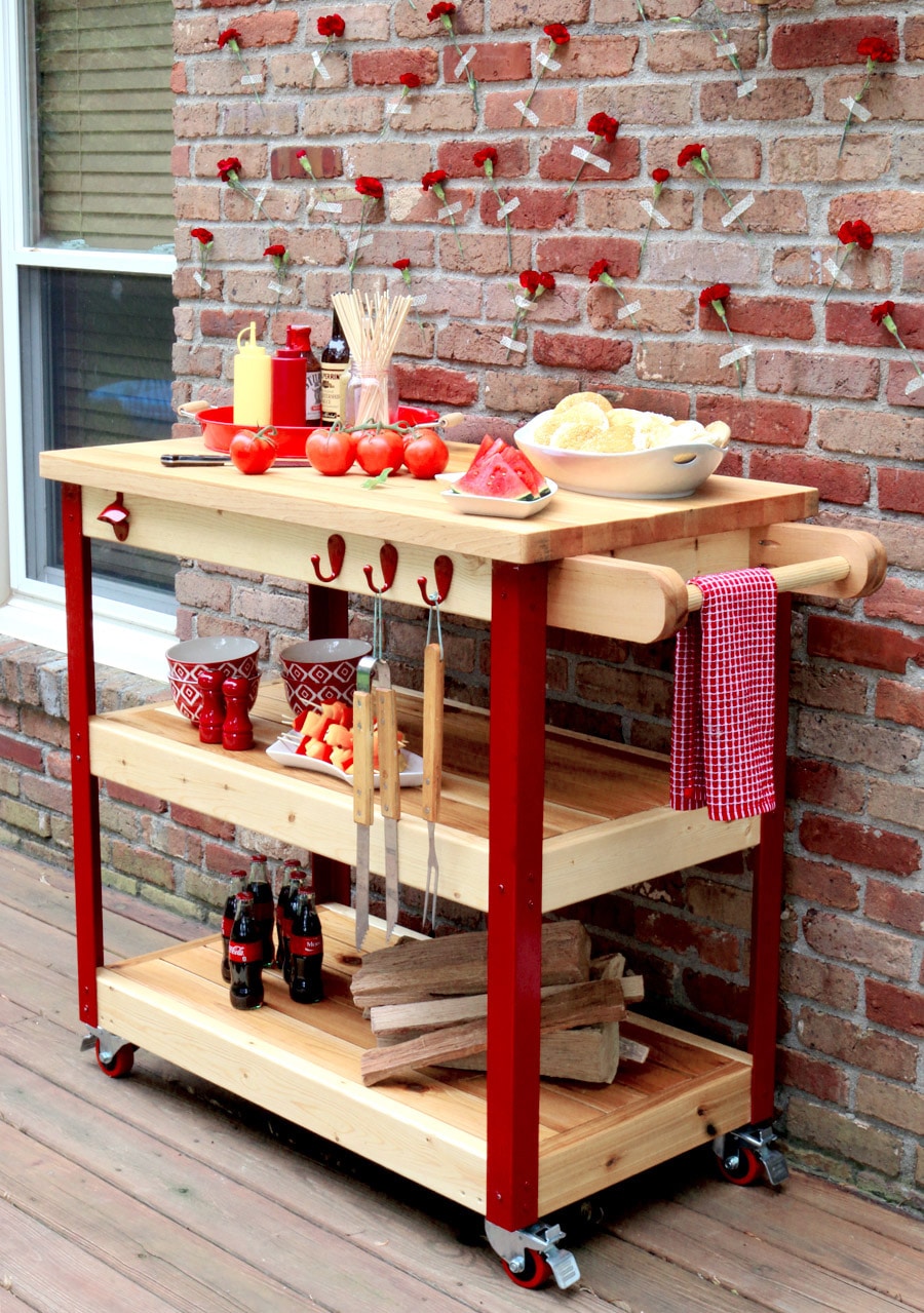 DIY Grill Cart & BBQ Prep Table --FREE BUILD PLANS!