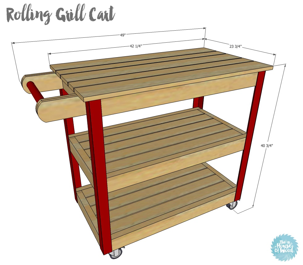 How to build a DIY rolling grill cart - free plans and tutorial!