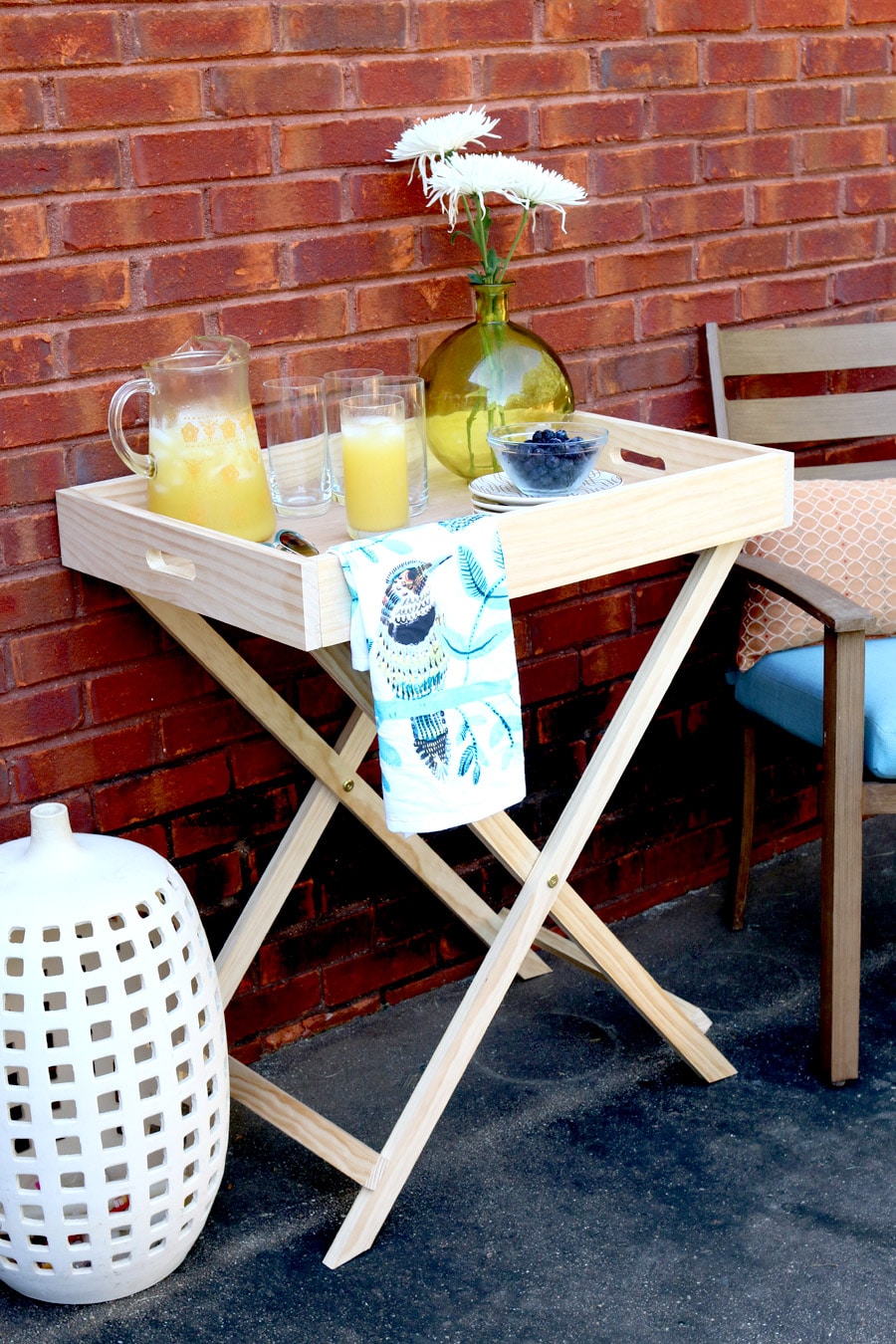 West elm butler store tray stand