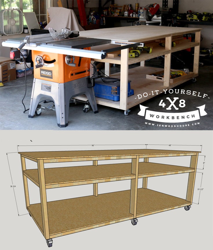 How to build a table saw workbench - Full Project 