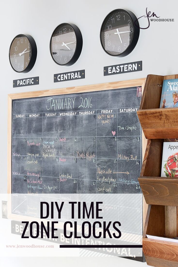 Add charm to your home office with these DIY time zone clocks from Jen Woodhouse! | #jenwoodhouse #timezomeclock