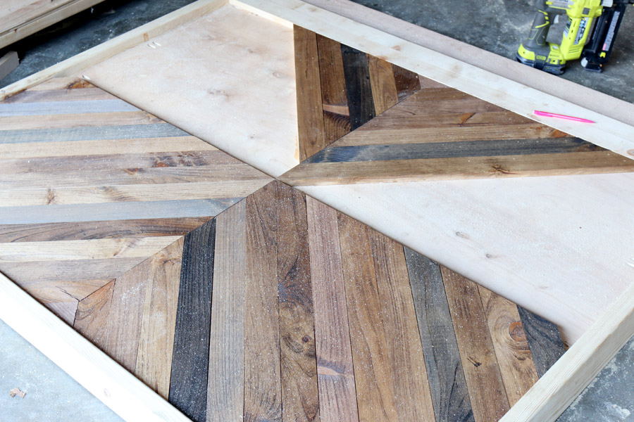 How To Build A Diy Reclaimed Wood Chevron West Elm Alexa Bed - Reclaimed Wood Bed Frame Diy