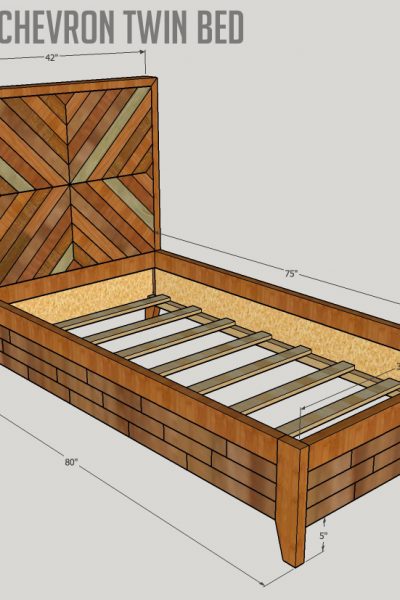 How to build a DIY West Elm-inspired Alexa Reclaimed Wood Bed - TWIN SIZE. Free plans and tutorial!