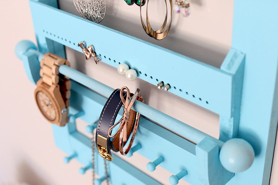 PB Teen-inspired monogram wall jewelry storage