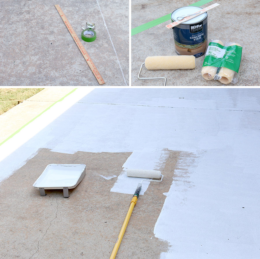 Diy Stenciled Concrete Rug, Best Outdoor Rug For Cement Patio