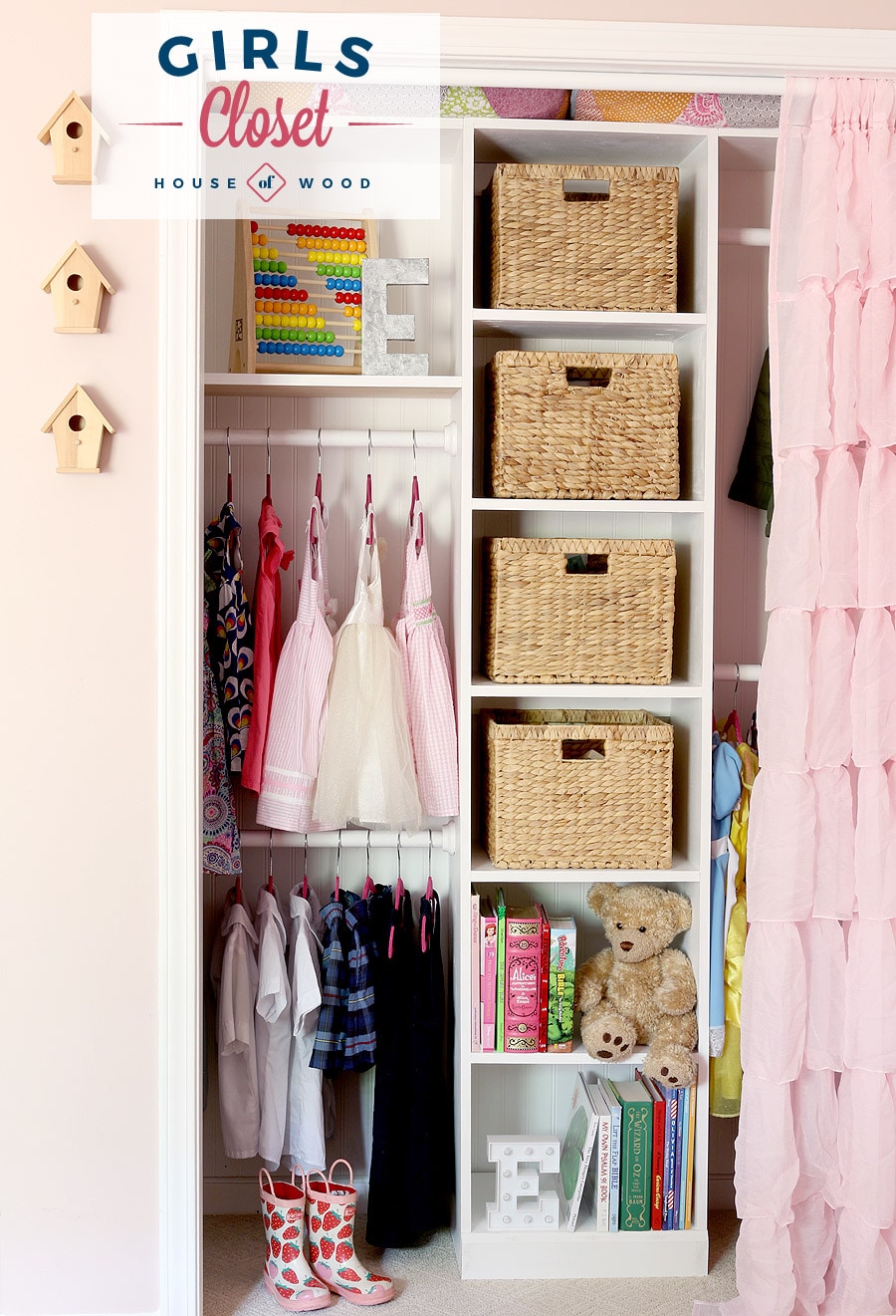 How to build and organize a little girl's custom closet