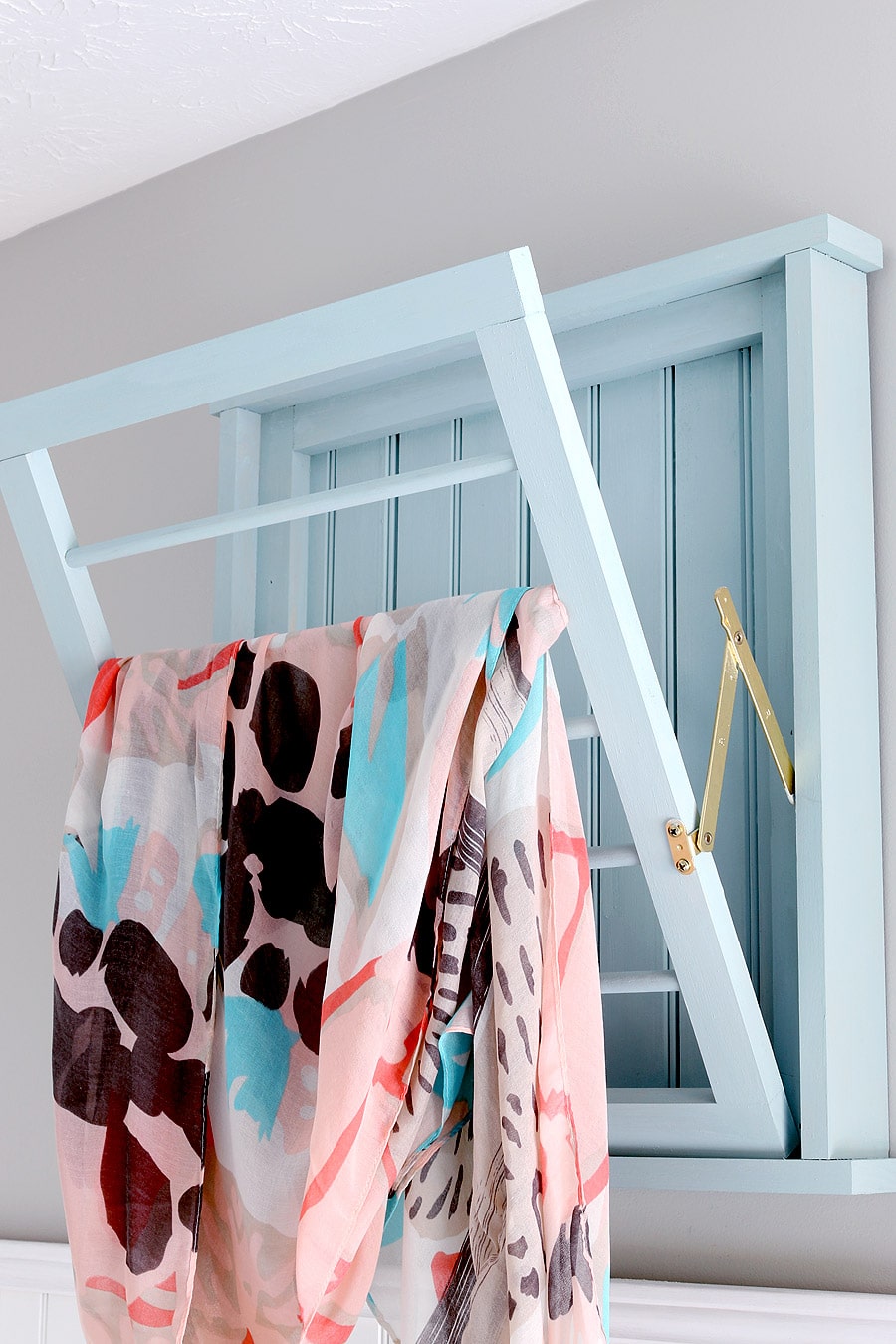 How to build a DIY bead board laundry drying rack inspired by Ballard Designs via Jen Woodhouse