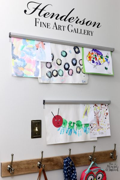 How to display kids artwork - easily change out art with ticket hangers. Brilliant!