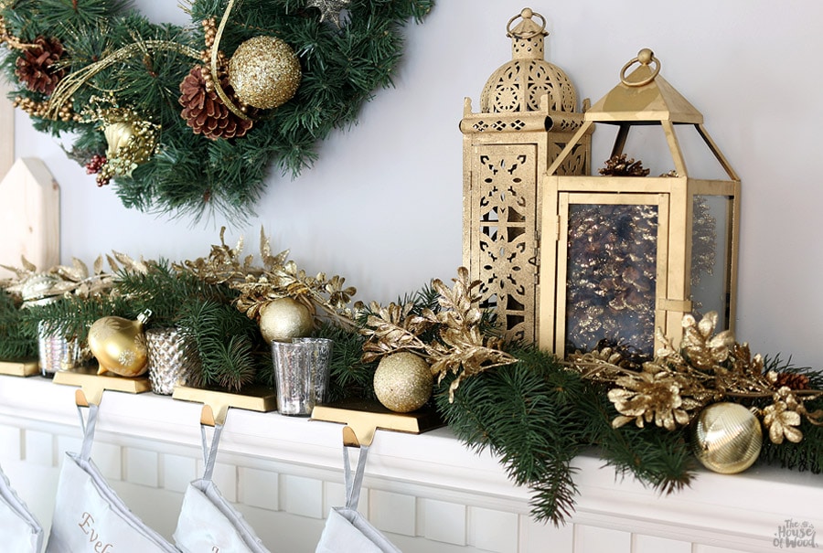 How to decorate a mantel for Christmas via Jen Woodhouse