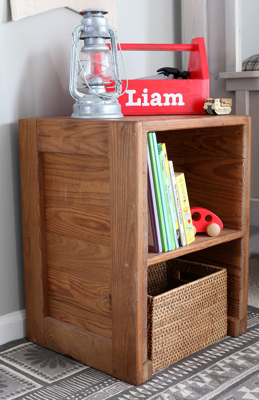 How to build a DIY rustic nightstand. Free building plans by Jen Woodhouse