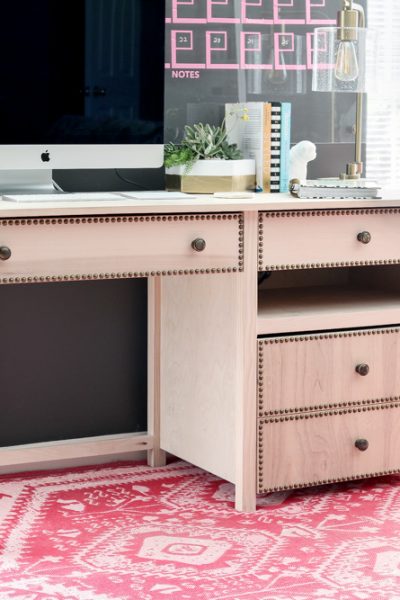 How to build a DIY desk with hideaway printer storage