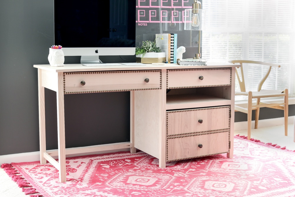 How to build a DIY desk with hideaway printer storage