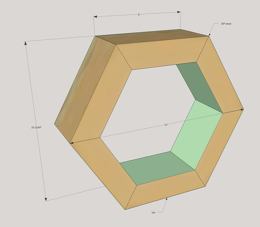 Make a DIY hexagon planter out of 2x4 scrap wood! Via Jen Woodhouse