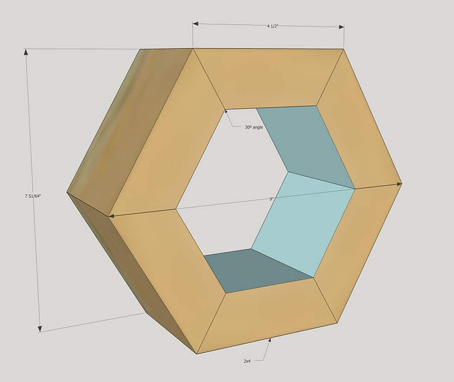 what angle is cut to make a hexagon?