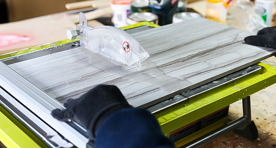 How to cut tile on a wet tile saw