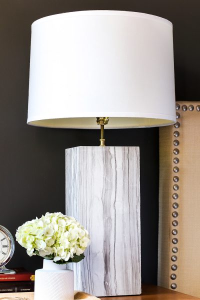 How to make a DIY marble lamp out of tile! Via Jen Woodhouse