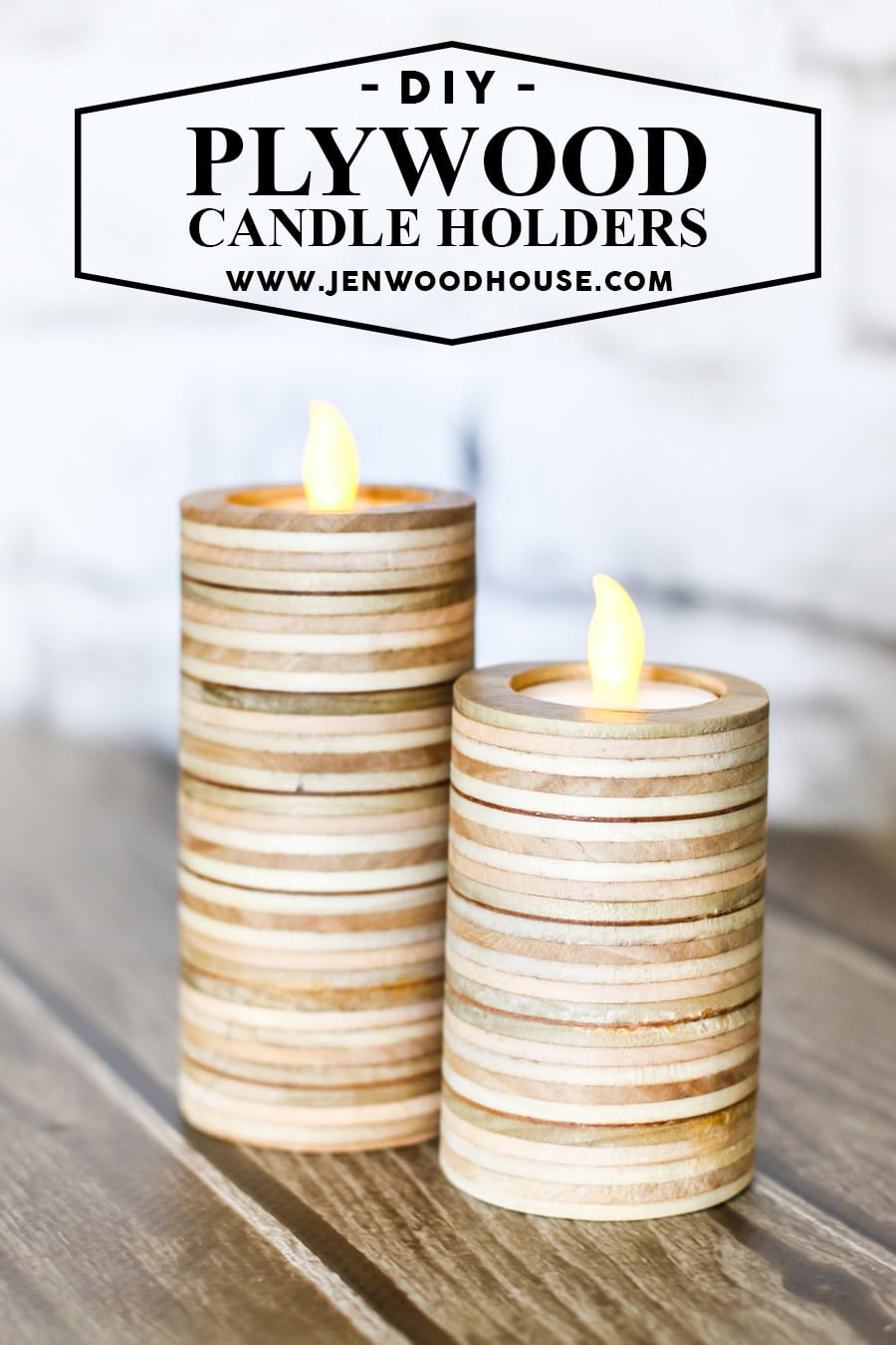 Tea Light Candle Holders with Wood Bottom