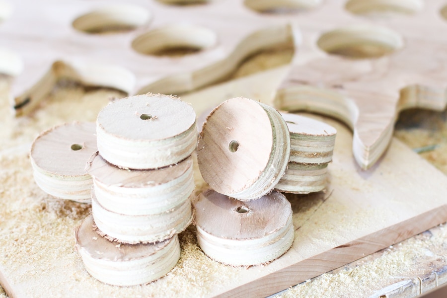 How to use a hole saw to make candleholders out of scrap plywood