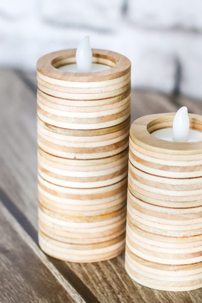 LOVE this! How to make DIY tea light candleholders out of scrap plywood!