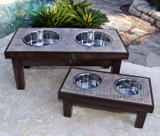 Tile Topped Dog Bowls