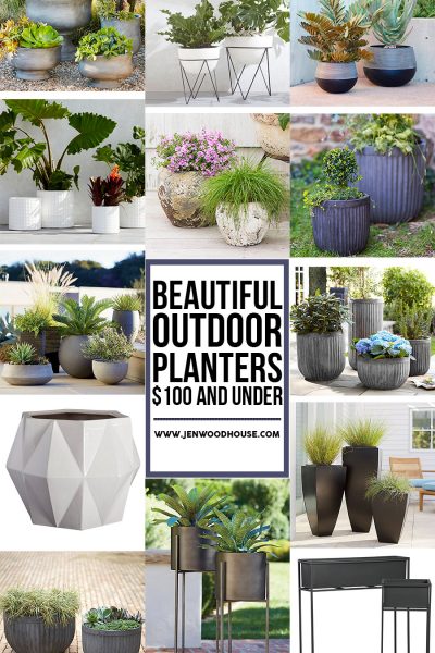 Great round-up of outdoor planters that are $100 or less!