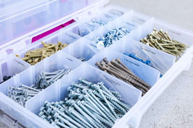 How to organize and store screws, nails, hardware, and other tools in style