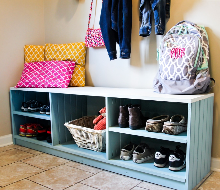 DIY Mudroom Storage Bench