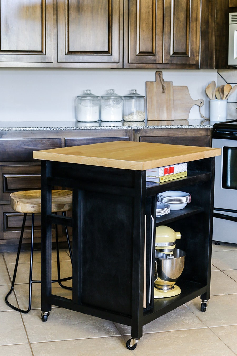 Custom DIY Rolling Kitchen Island