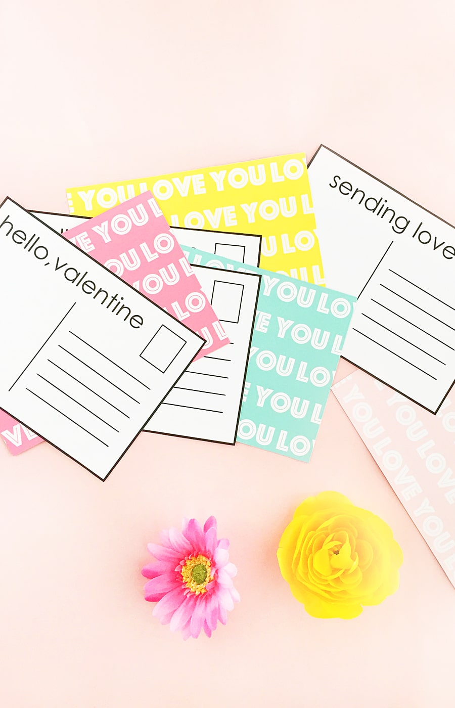 DIY Valentine's Postcards on The House Of Wood - Design and make your postcards with this free template. Perfect love notes to send to friends and family