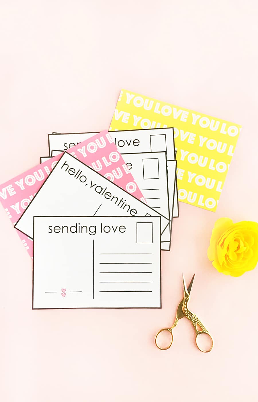 valentines day postcard Template