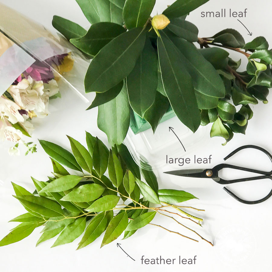 Different types of greenery to add to your DIY bouquet centerpiece