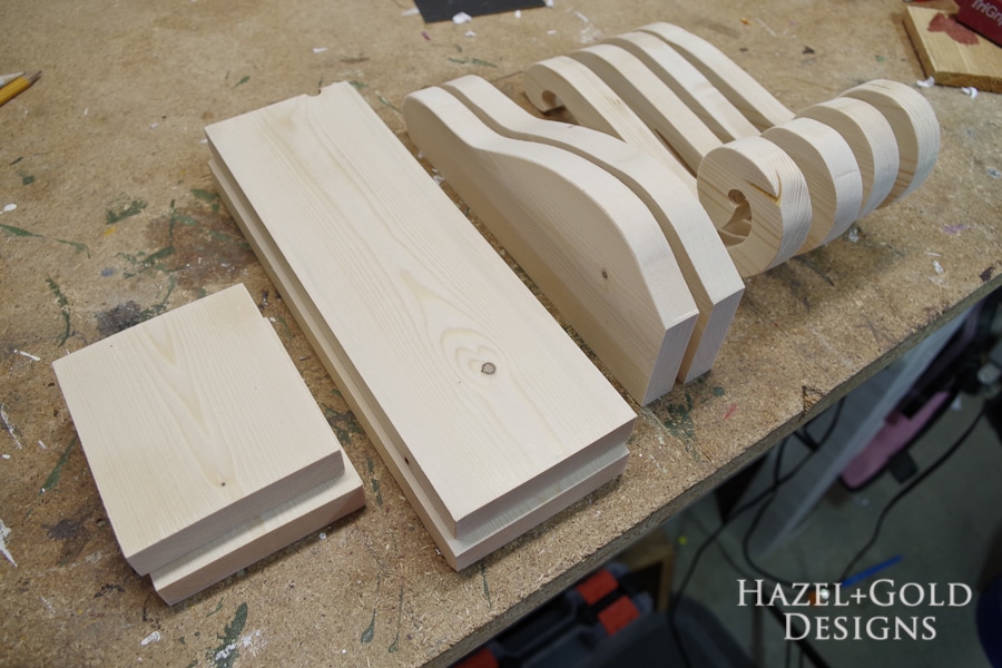 DIY Decorative Wooden Bookends- cut enough pieces to make two