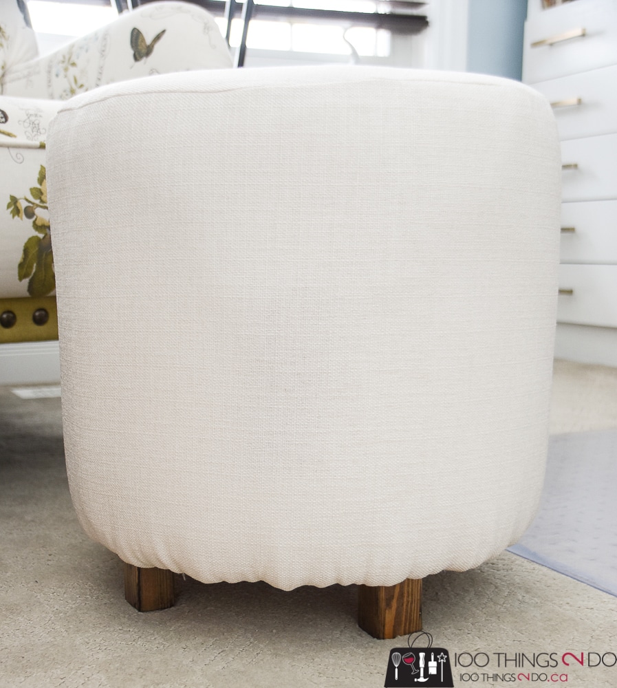 How to make a DIY upholstered ottoman footstool for $25!