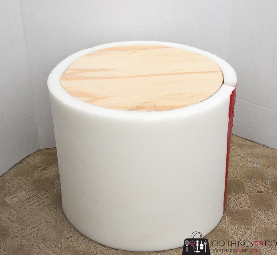 How to make a DIY upholstered ottoman footstool for 25