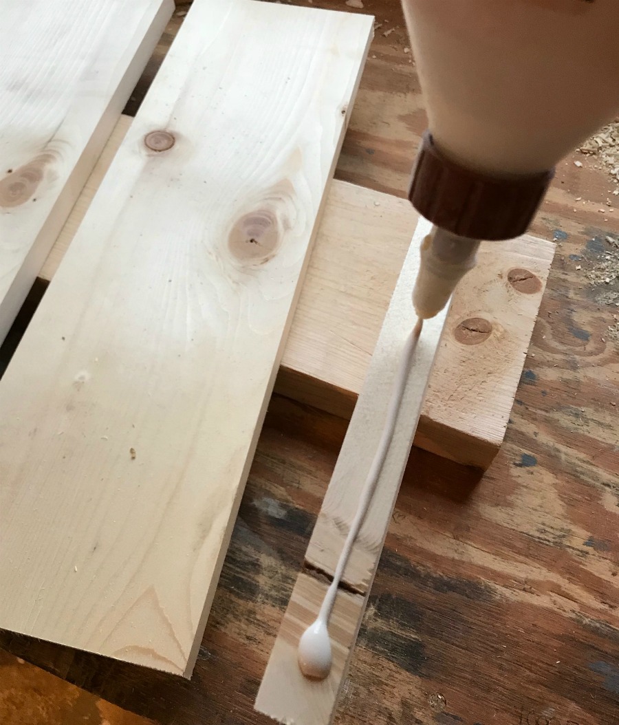 Glue side table top together