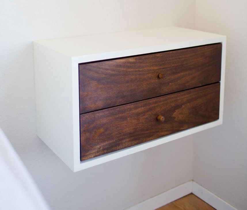How to build a DIY floating nightstand - full tutorial and 