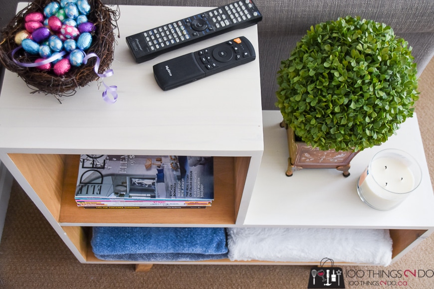 Mid-century-modern side table, mcm side table, mid-century-modern nightstand, mid-century-modern bookshelf, simple DIY bookshelf