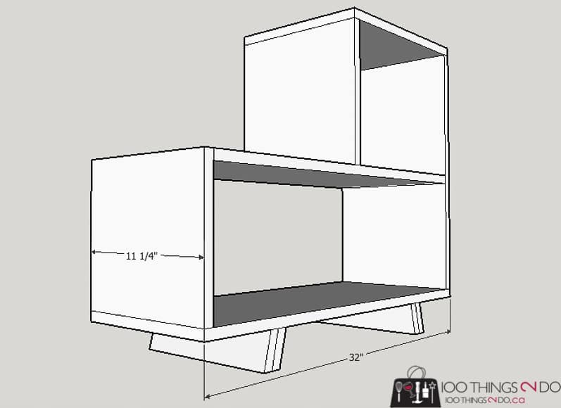 Mid-century-modern side table, mcm side table, mid-century-modern nightstand, mid-century-modern bookshelf, simple DIY bookshelf