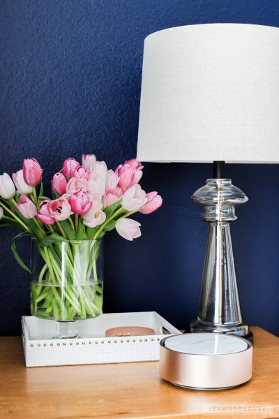 Add fresh tulips to your nightstand to bring Spring into your bedroom