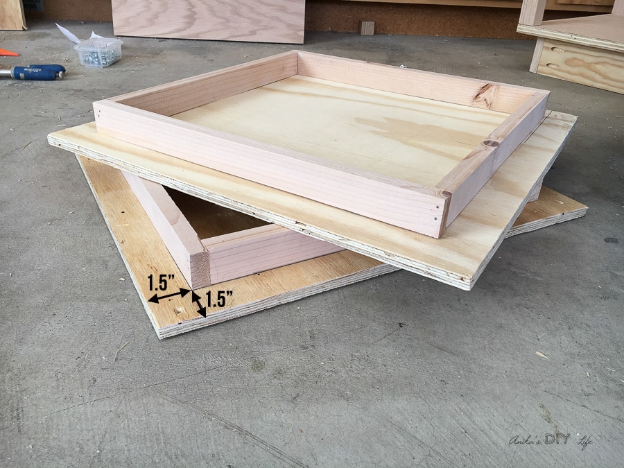 building the top tiers for the tiered end table.